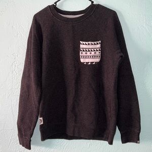 Rip curl crew neck sweater shirt, small, dark grey
